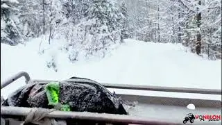 Ein J&auml;ger am Weg zur F&uuml;tterung mit seinem Raupenquad Polaris Sportsman XP 1000