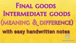 Classification of goods (final and intermediate goods meaning and difference) class 12