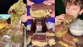 the best dubai chocolate mukbangs | ASMR crunchy eating sounds