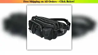 Fashion 2017 Genuine leather waist bag men Waist Pack leather fanny pack male Belt Bag waist pouch