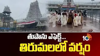 తుపాను ఎఫెక్ట్...తిరుమలలో వర్షం | Heavy Rain In Tirumala | Tirupati | 10TV News