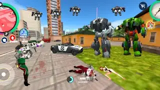 ROPE HERO VICE TOWN (CAPTAIN RED EAGLE FIGHT POLICE FLYING ROBOT AND ROBOT CAR) ANDROID GAMEPLAY HD
