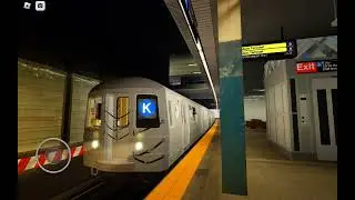 Halson terminal bound R68 and R68A E & K trains arriving and departing Hearld Square - Grace Street