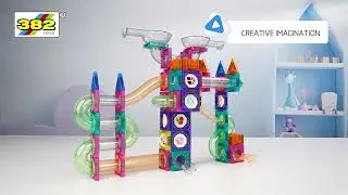 Kids&rsquo; Magnetic Marble Run STEM Building Blocks Set  Educational Magnetic Toy