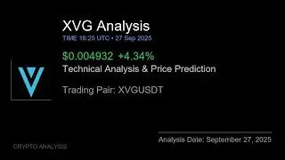 XVG (XVGUSDT) Technical Analysis - Price Prediction & Buy or Sell September 27, 2025