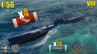 Submarine I-56 4 Kills & 128k Damage | World of Warships Gameplay