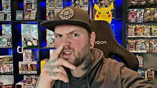 Joely Chamber sorting UFC and Pokemon cards.