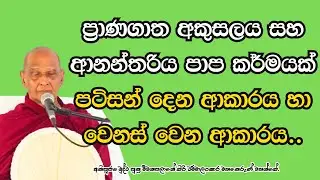 ප්‍රාණගාත අකුසලය සහ ආනන්තරිය පාප කර්මයක් පටිසන් දෙන ආකාරය හා වෙනස් වෙන ආකාරය..