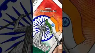 Tutorial: Independence Day unique artwork🇮🇳 #Shorts #Trending