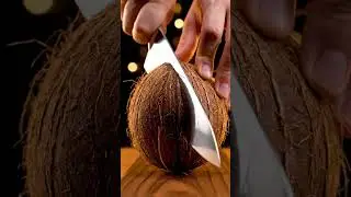 Coconut Slicing With Perfect Sound Design #asmr #calming #satisfying