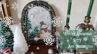 Winter Snowman Art Decor using IOD Moulds and Transfer