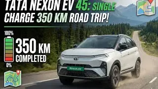 Tata nexon EV 45 single charge 350 km complete road trip👍