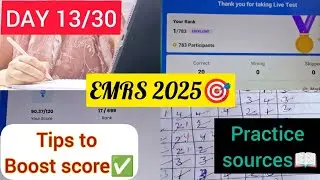 DAY 13/30 OF EMRS TIER 1 PREPARATION💁&zwj;♀️ || TIPS TO BOOST UP YOUR SCORE🤘|| PRACTICE SOURCES📖