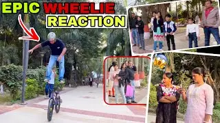 Girls React to my Stunt 😱 || Girl impressed on my stunt 😍 || cycle stunt