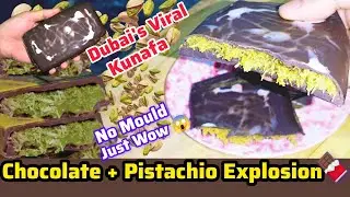 Dubai&rsquo;s Viral Kunafa Chocolate Bar | No Mould | Kunafa Chocolate Pistachio Dessert Recipe.