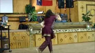 Amy Anderson dancing in the Holy Spirit at All Around Cowboy Church, Katy, Texas 2013