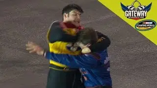 Townley and Gallagher go at it after wreck