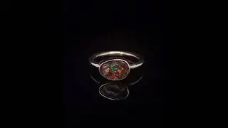 Anello in argento 935 e opale boulder rosso