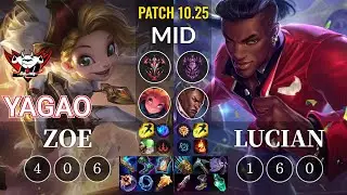 JDG Yagao Zoe vs Lucian Mid - KR Patch 10.25