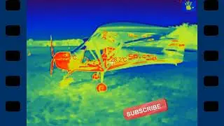 Airplane flight above the ground with a thermal imaging camera Thermal World #15