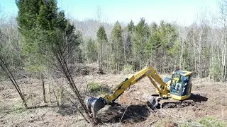 Clearing land for a new destination food plot (or) open field-Komatsu PC88 excavator Project 291