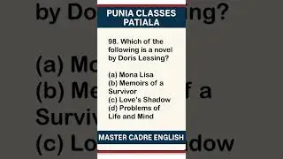 Роман Дорис Лессинг #DorisLessing #UGCNET #MCQ #MasterCadre #DSSSB #PSTET #KVS #NVS