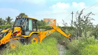 JCB 3DX Extreme Land Cleaning 🚜 | Rain Water Logged Area Near Hatsun Milk Factory || JCB VIDEO 