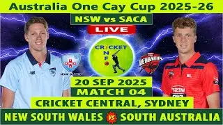 New South Wales vs South Australia | NSW vs SACA Live | Australia One Day Cup 2025-26 | TAS vs NSW