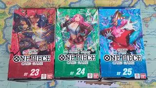 One Piece Starter Decks:  23 Shanks, 24 Jewelry Bonney &  25 Buggy - One Piece Card Game