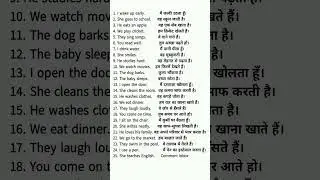 ✅ Simple Present Tense | 50 English Sentences with Hindi Meaning | Daily Use English | #dailyenglish