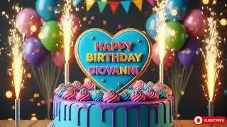 Happy Birthday Giovanni 🎂 Luxury Blue & Gold Cake + Personalized #Birthday #song  2025
