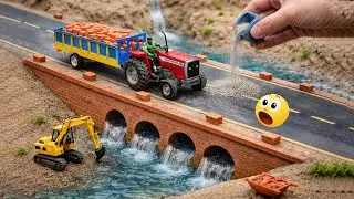 DIY Mini Tractor Bridge Construction & Collapse | Underground Water Storage Project