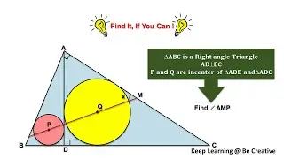 Geometry | Right Triangle | Similarity | Incenter | Hard Problem | RMO | Mathematical Olympiads
