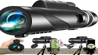 80x100 Monocular-Telescope High Powered for Smartphone Low Night Vision Monoculars for Adults High