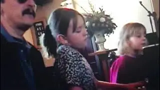 Jamming with my daughter Alexandra and have my daughter Katharine being there April 2002
