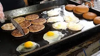 Fried Egg Cheeseburger - Korean Street Food