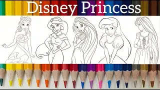 Coloring Every Disney Princess | Disney Princess Belle , Jasmine , Rapunzel , Ariel