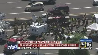 Transport van crashes with 15 prisoners inside