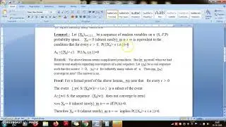 Infinitely often events and BC lemma