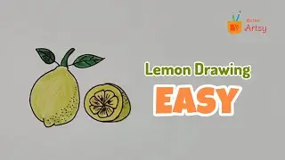How to draw a Lemon - Easy Step By Step #easydrawing  #drawings