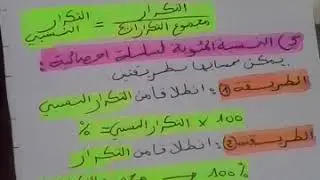 رياضيات الثالثة متوسط **المتوسط المتوازن /التكرار النسبي /النسبة المئوية**