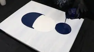 Acrylic Pour Swipe Technique | Thin Acrylic Paint Pouring with Negative Space | No Silicone