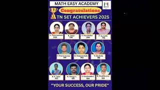 🏆 TNSET Results Out | Congratulations to Our Successful Students! | Matheasy Academy