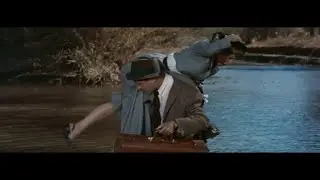 June Allyson gets carried and dropped in water - You Can't Run Away from It (1956)