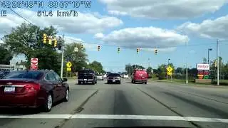 Driving along 8 Mile Road in Detroit, Michigan