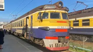 ER2M-605 train ride from Torņakalns to Rīga | Rīga, Latvia