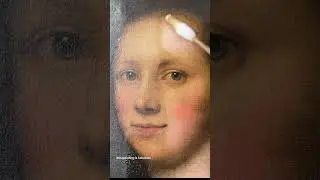 Очистка 280-летнего портрета XVIII века #удовлетворительно #искусство #реставрацияискусства