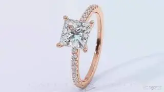 Side Stone Princess Cut Rose Gold Diamond Engagement Rings - Cape Diamonds
