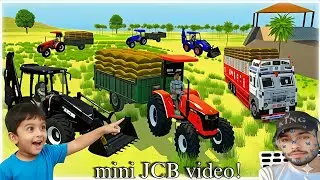 JCB mini video//loading truck video // Mahindra tractor 💥 new game video  #2025 //