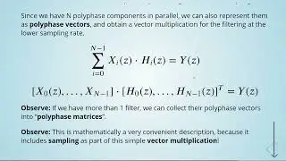ADSP - 08 Noble Identities, Filters - 13 Sampling as Vector Multiplication